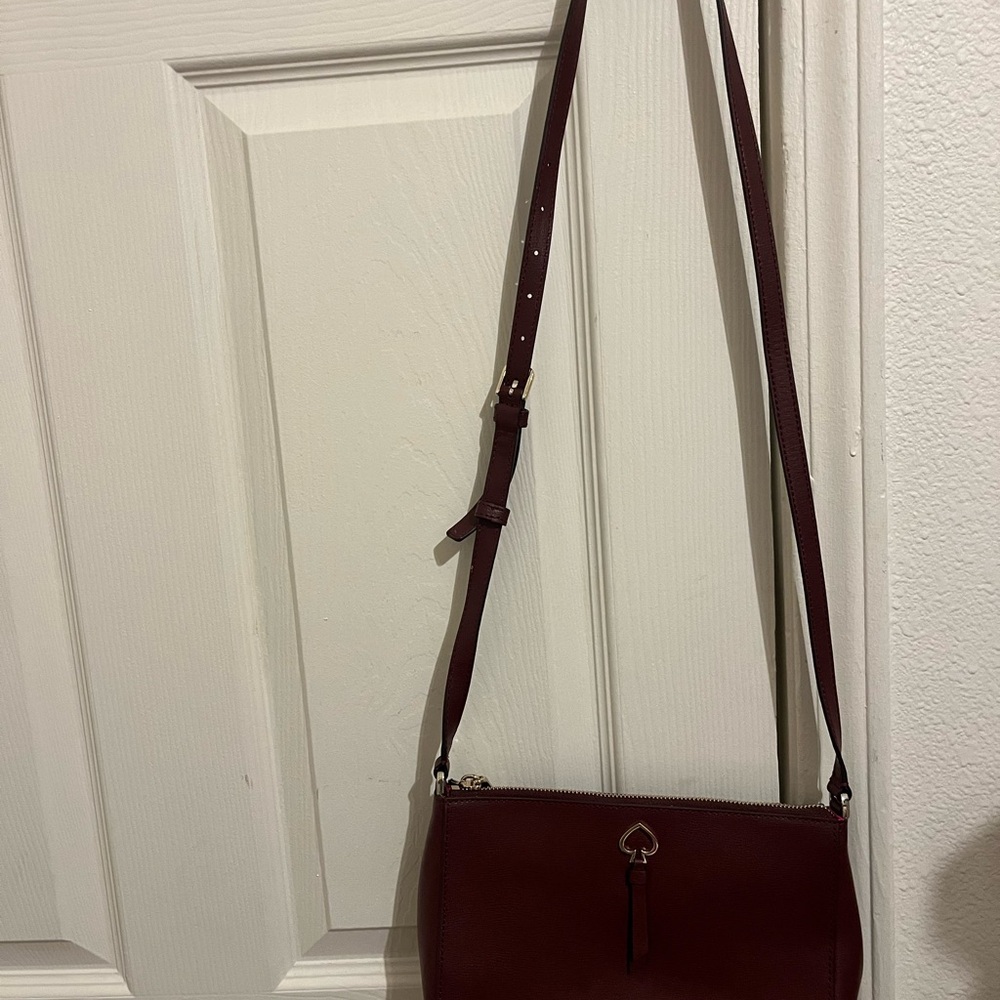 Kate Spade Brown Leather Crossbody Bag with Adjustable Strap